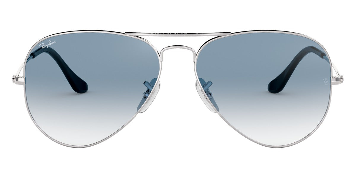Ray-Ban® AVIATOR 0RB3025 RB3025 003/3F 55 - Silver with Clear Gradient Blue lenses Sunglasses