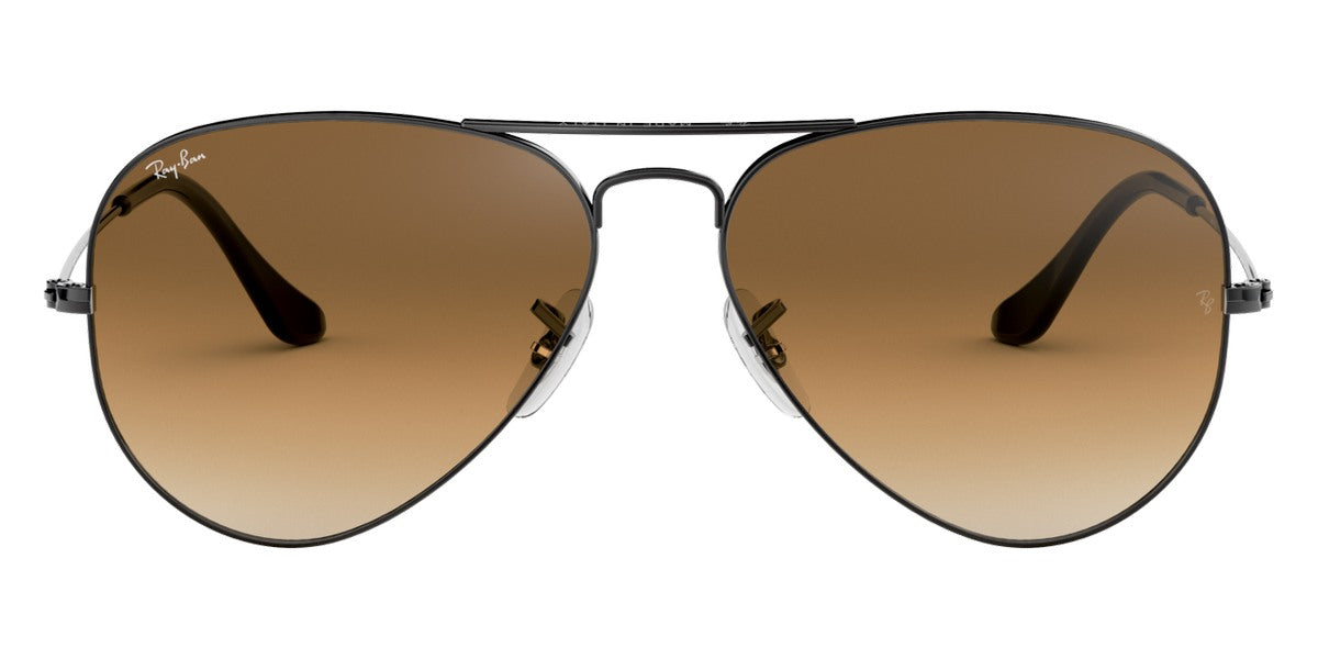 Ray-Ban® AVIATOR 0RB3025 RB3025 004/51 55 - Gunmetal with Clear Gradient Brown lenses Sunglasses