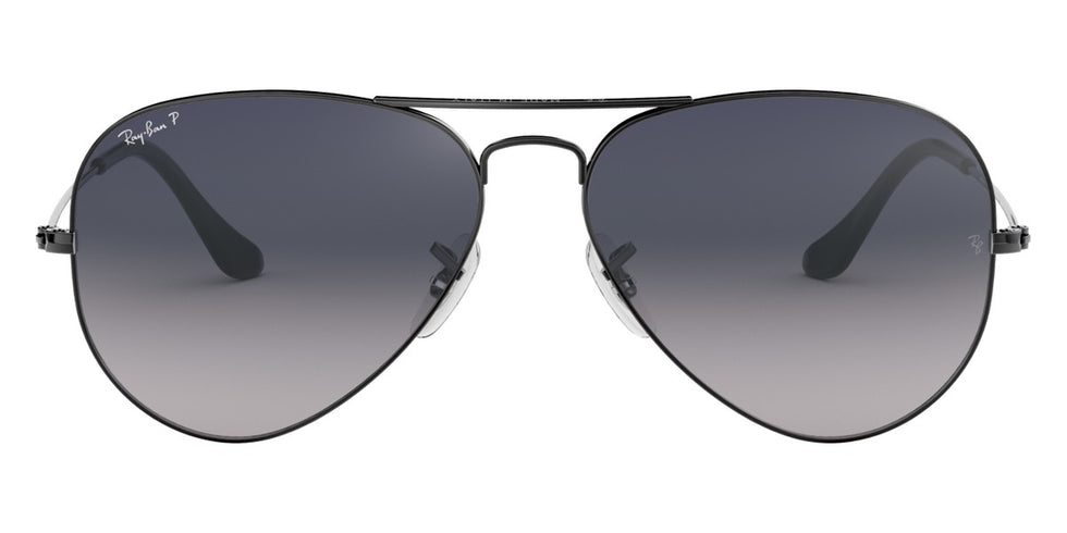 Ray-Ban® Aviator RB3025 55 RB3025 004/78 55 - Gunmetal with Blue Gradient Gray Polarized lenses Sunglasses