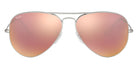 Ray-Ban® Aviator RB3025 55 RB3025 019/Z2 55 - Matte Silver with Light Brown Mirrored Pink lenses Sunglasses