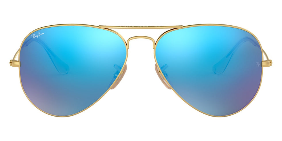 Ray-Ban® Aviator RB3025 58 RB3025 112/17 58 - Matte Arista with Gray Mirrored Blue lenses Sunglasses