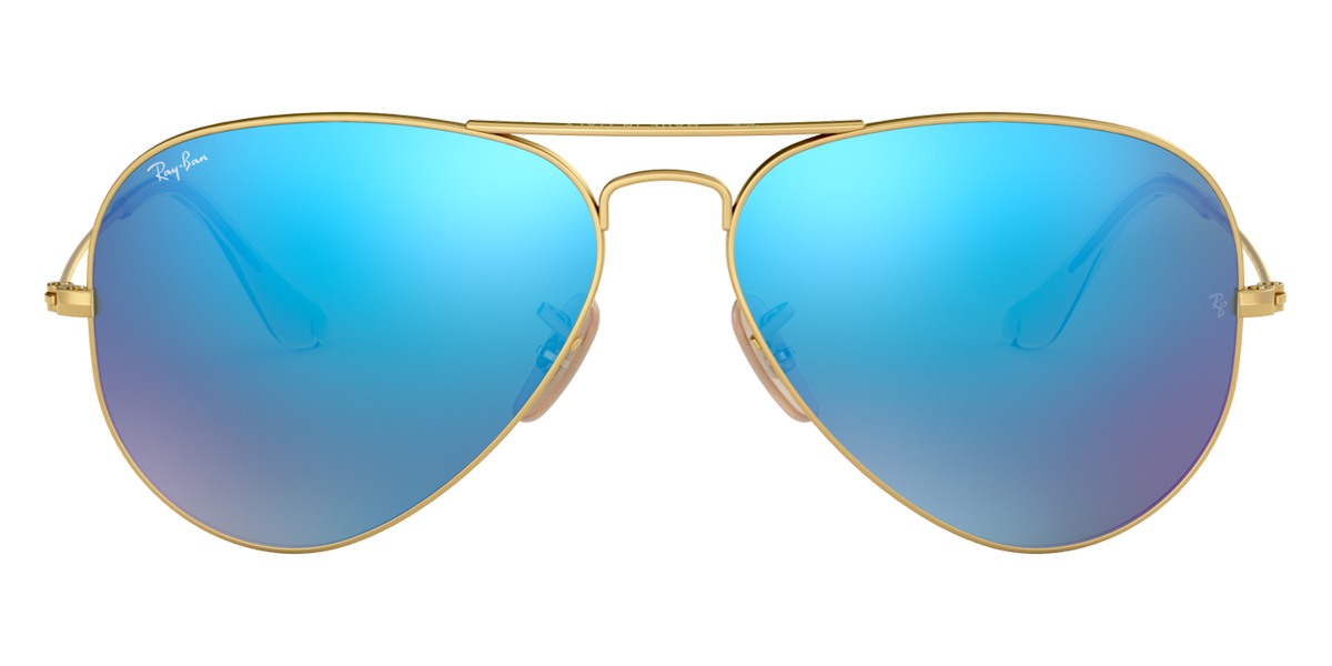 Ray-Ban® Aviator RB3025 62 RB3025 112/17 62 - Matte Arista with Gray Mirrored Blue lenses Sunglasses
