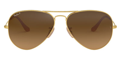 Ray-Ban® AVIATOR 0RB3025 RB3025 112/M2 55 - Matte Arista with Brown Gradient Polarized lenses Sunglasses