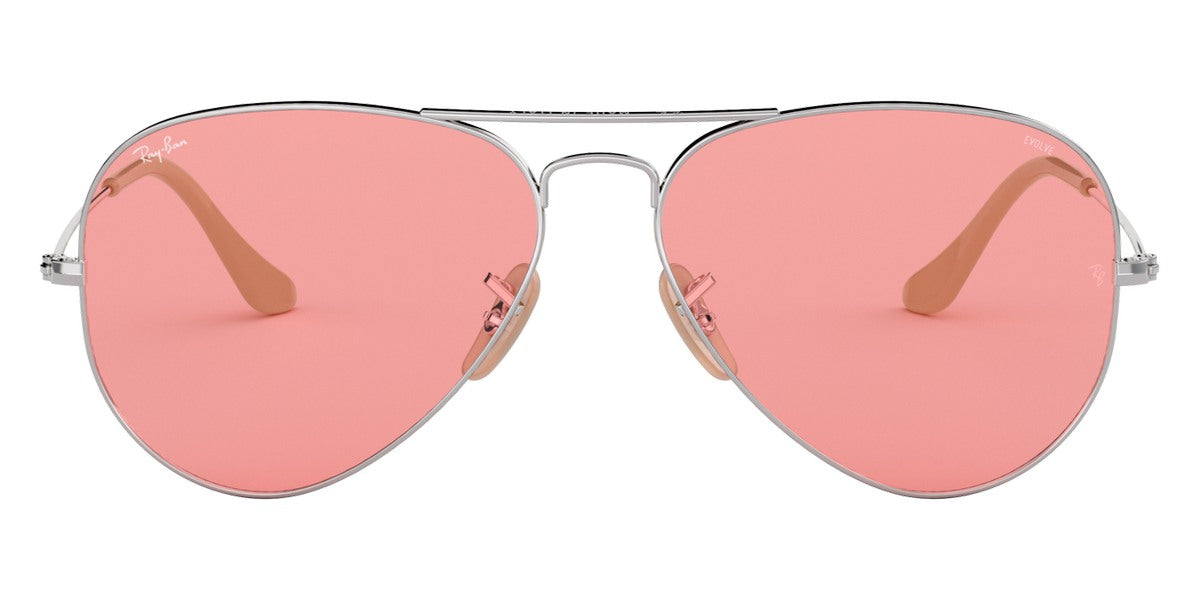 Ray-Ban® Aviator RB3025 55 RB3025 9065V7 55 - Silver with Pink lenses Sunglasses