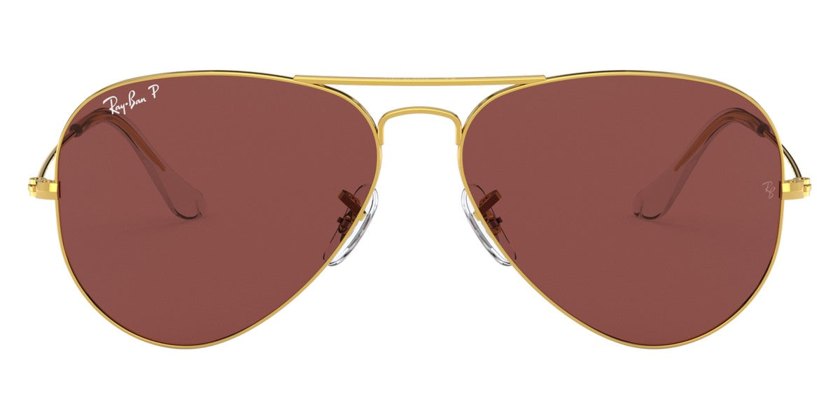 Ray-Ban® Aviator RB3025 55 RB3025 9196AF 55 - Legend Gold with Purple Polarized lenses Sunglasses