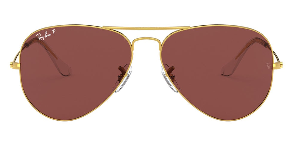 Ray-Ban® Aviator RB3025 55 RB3025 9196AF 55 - Legend Gold with Purple Polarized lenses Sunglasses