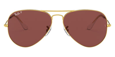 Ray-Ban® AVIATOR 0RB3025 RB3025 9196AF 55 - Legend Gold with Purple Polarized lenses Sunglasses