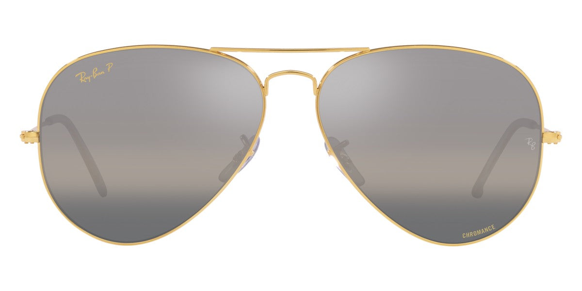 Ray-Ban® Aviator RB3025 55 RB3025 9196G3 55 - Legend Gold with Polarized Clear Gradient Dark Gray lenses Sunglasses