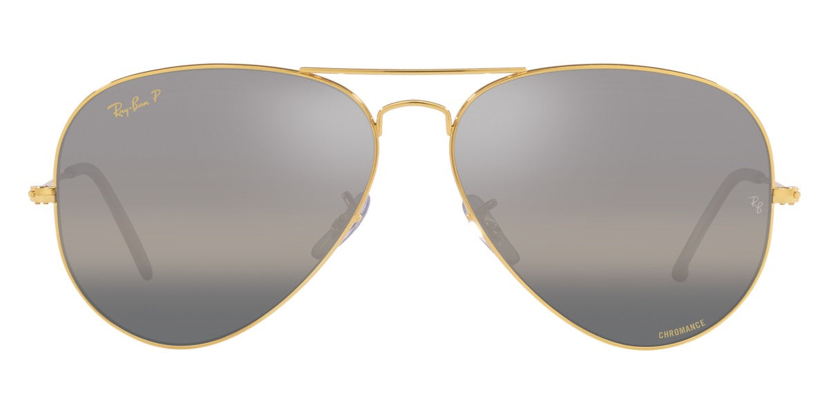 Ray-Ban® AVIATOR 0RB3025 RB3025 9196G3 55 - Legend Gold with Polarized Clear Gradient Dark Gray lenses Sunglasses