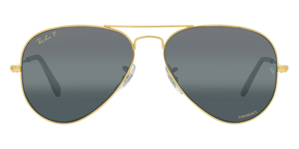 Ray-Ban® Aviator RB3025 55 RB3025 9196G6 55 - Legend Gold with Polarized Clear Gradient Dark Blue lenses Sunglasses