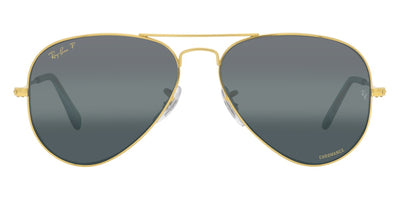 Ray-Ban® AVIATOR 0RB3025 RB3025 9196G6 55 - Legend Gold with Polarized Clear Gradient Dark Blue lenses Sunglasses