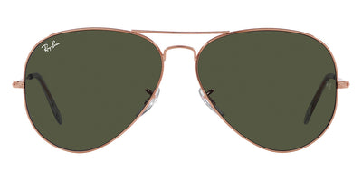 Ray-Ban® AVIATOR 0RB3025 RB3025 920231 55 - Rose Gold with Green lenses Sunglasses