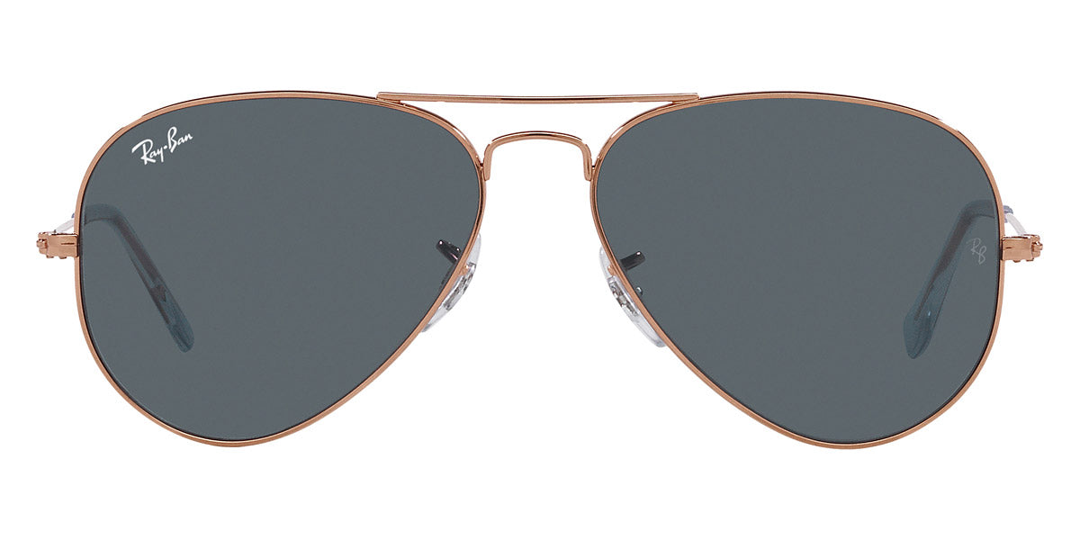 Ray-Ban® AVIATOR 0RB3025 RB3025 9202R5 55 - Rose Gold with Blue lenses Sunglasses