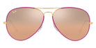 Ray-Ban® Aviator Full Color RB3025Jm RB3025JM 91963E 58 - Violet On Legend Gold with Pink Mirrored Gradient Gray lenses Sunglasses