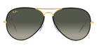Ray-Ban® Aviator Full Color RB3025Jm RB3025JM 919671 62 - Black On Legend Gold with Gray Gradient lenses Sunglasses