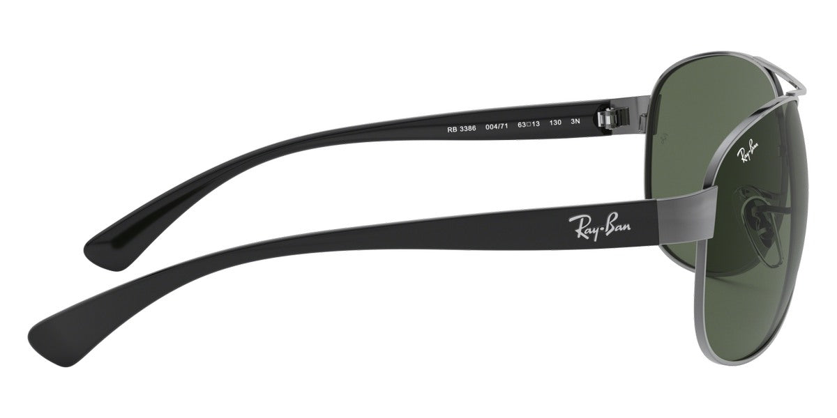 Ray-Ban® RB3386 RB3386 RB3386 004/9A 63 - Gunmetal with Green Polarized lenses Sunglasses