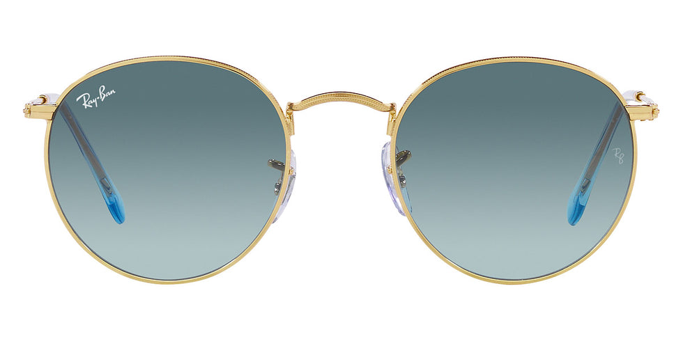 Ray-Ban® Round Metal RB3447 RB3447 900396 53 - Dark Bronze with Light Blue Gradient Brown lenses Sunglasses
