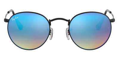 Ray-Ban® ROUND METAL 0RB3447 RB3447 002/4O 53 - Black with Brown Gradient Mirrored Blue lenses Sunglasses