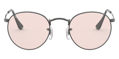 Ray-Ban® ROUND METAL 0RB3447 RB3447 004/T5 50 - Gunmetal with Evolve Photochromic Pink To Violet lenses Sunglasses