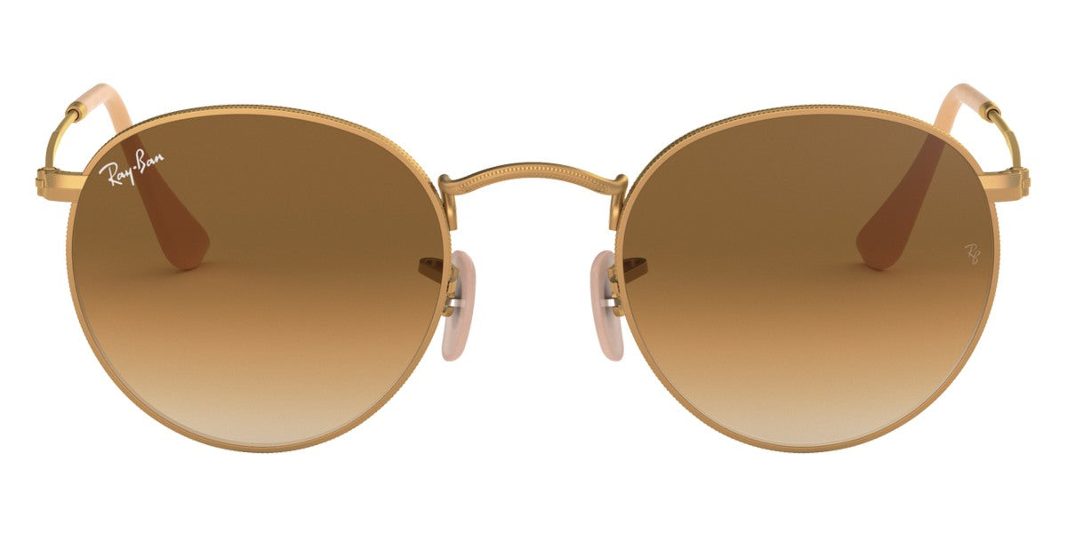 Ray-Ban® ROUND METAL 0RB3447 RB3447 112/51 50 - Matte Arista with Clear Gradient Brown lenses Sunglasses