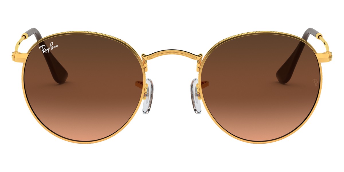 Ray-Ban® Round Metal RB3447 RB3447 920231 50 - Rose Gold with Green lenses Sunglasses