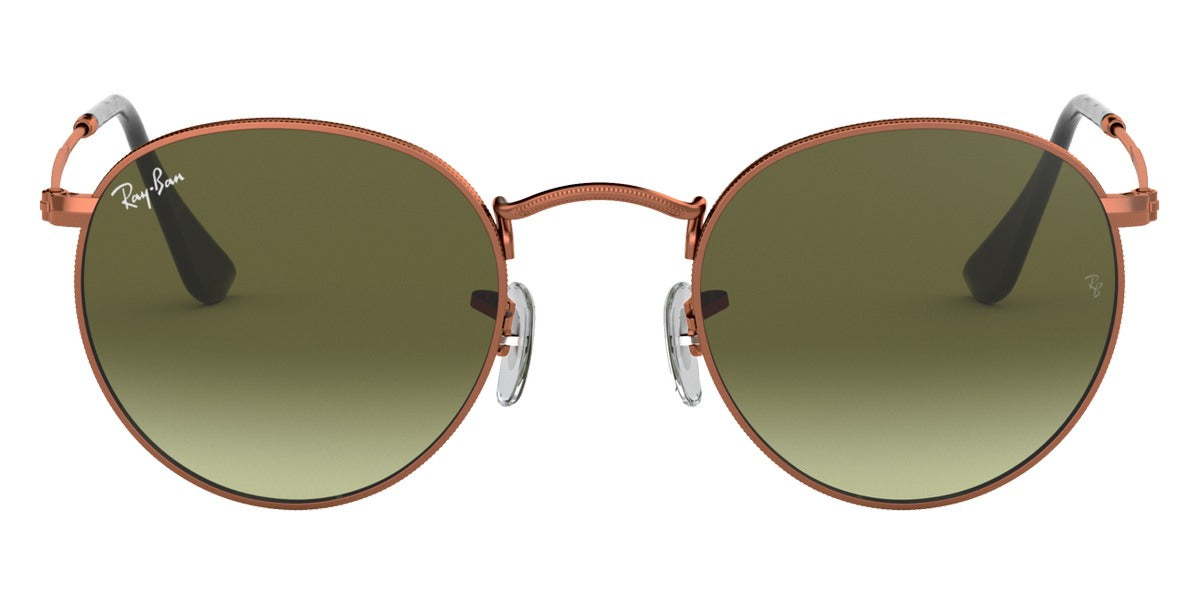 Ray-Ban® ROUND METAL 0RB3447 RB3447 9002A6 53 - Medium Bronze with Green Gradient Brown lenses Sunglasses