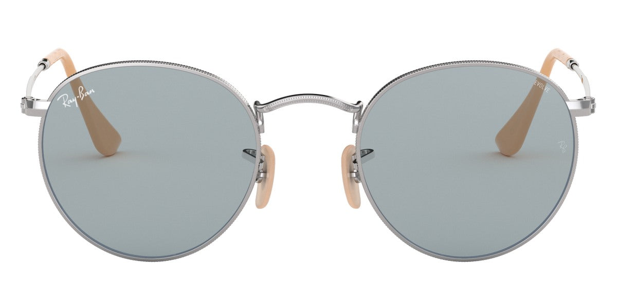 Ray-Ban® Round Metal RB3447 RB3447 9230R5 53 - Antique Copper with Blue lenses Sunglasses