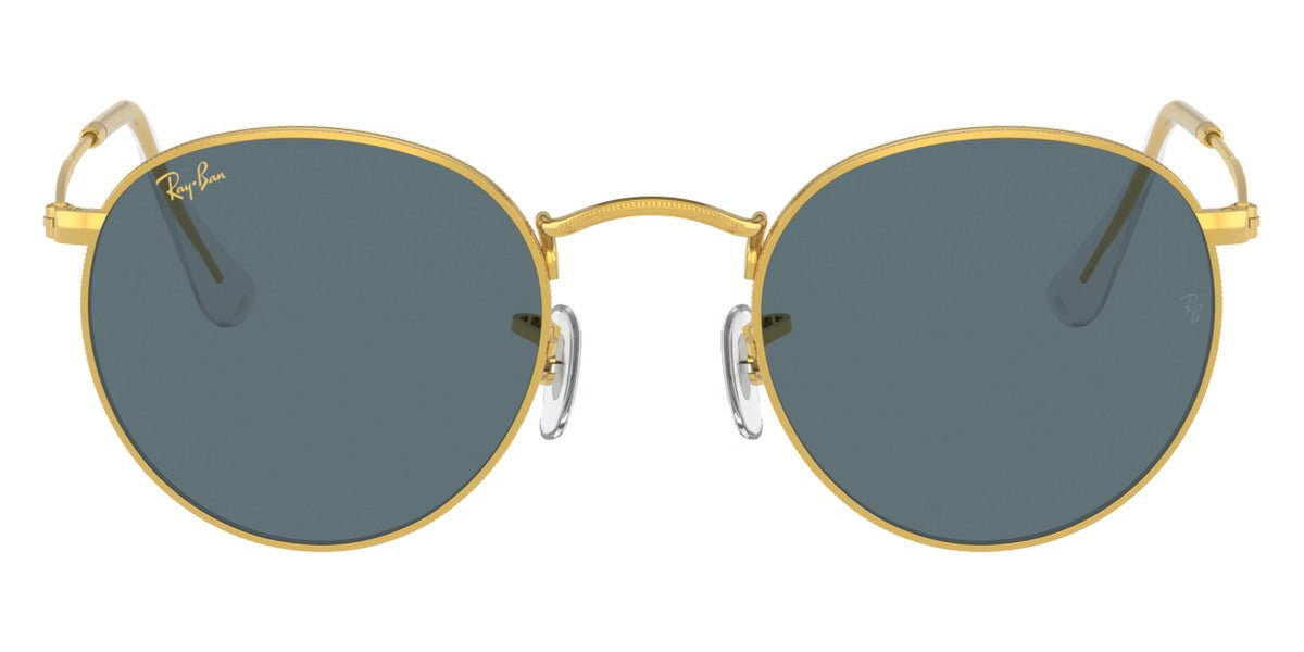 Ray-Ban® ROUND METAL 0RB3447 RB3447 9196R5 53 - Legend Gold with Blue lenses Sunglasses