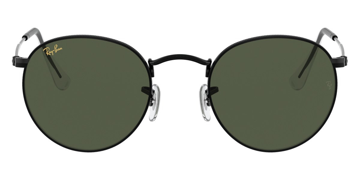 Ray-Ban® ROUND METAL 0RB3447 RB3447 919931 53 - Black with G-15 Green lenses Sunglasses