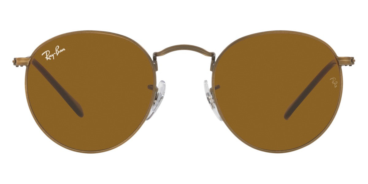 Ray-Ban® ROUND METAL 0RB3447 RB3447 922833 50 - Antique Gold with Brown lenses Sunglasses