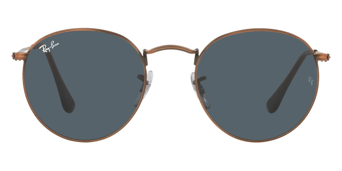 Ray-Ban® ROUND METAL 0RB3447 RB3447 9230R5 53 - Antique Copper with Blue lenses Sunglasses