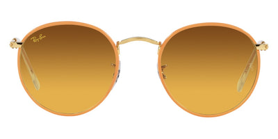 Ray-Ban® Round Full Color RB3447Jm RB3447JM 91963C 50 - Yellow On Legend Gold with Yellow Vintage Oran Gradient Brown lenses Sunglasses