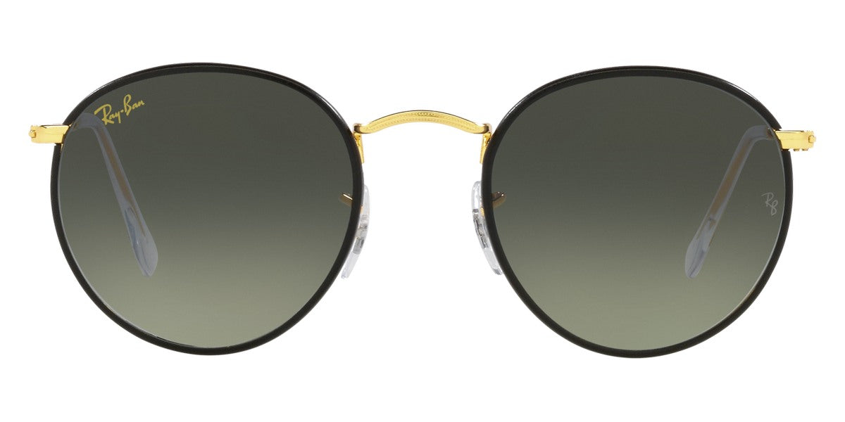 Ray-Ban® Round Full Color RB3447Jm RB3447JM 919671 50 - Black On Legend Gold with Gray Gradient lenses Sunglasses