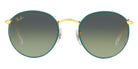 Ray-Ban® Round Full Color RB3447Jm RB3447JM 9196BH 50 - Petroleum On Legend Gold with Vintage Green Gradient Blue lenses Sunglasses