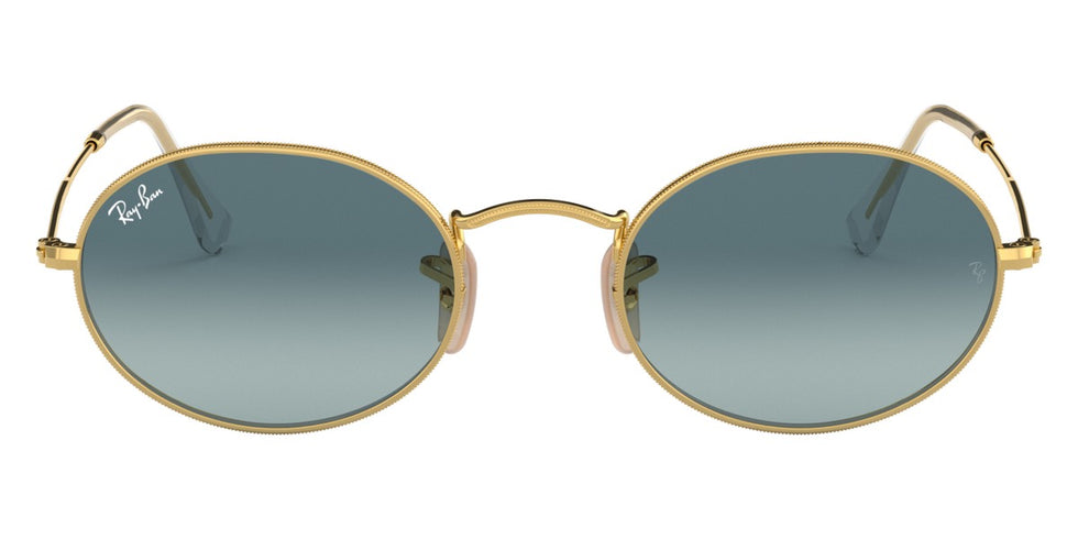 Ray-Ban® Oval RB3547 RB3547 9156AJ 54 - Matte Dark Blue On Copper with Blue Bi-Mirrored Gray lenses Sunglasses