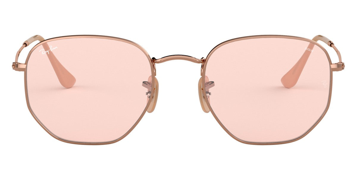 Ray-Ban® HEXAGONAL 0RB3548N RB3548N 91310X 54 - Copper with Evolve Light Pink lenses Sunglasses