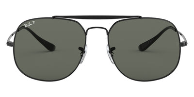 Ray-Ban® THE GENERAL 0RB3561 RB3561 002/58 57 - Black with Polarized Green lenses Sunglasses