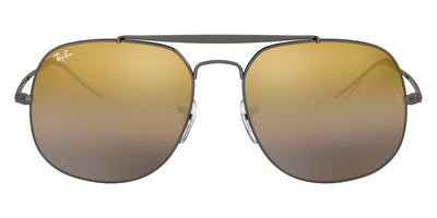 Ray-Ban® THE GENERAL 0RB3561 RB3561 004/I3 57 - Gunmetal with Brown Mirrored Silver Gold lenses Sunglasses