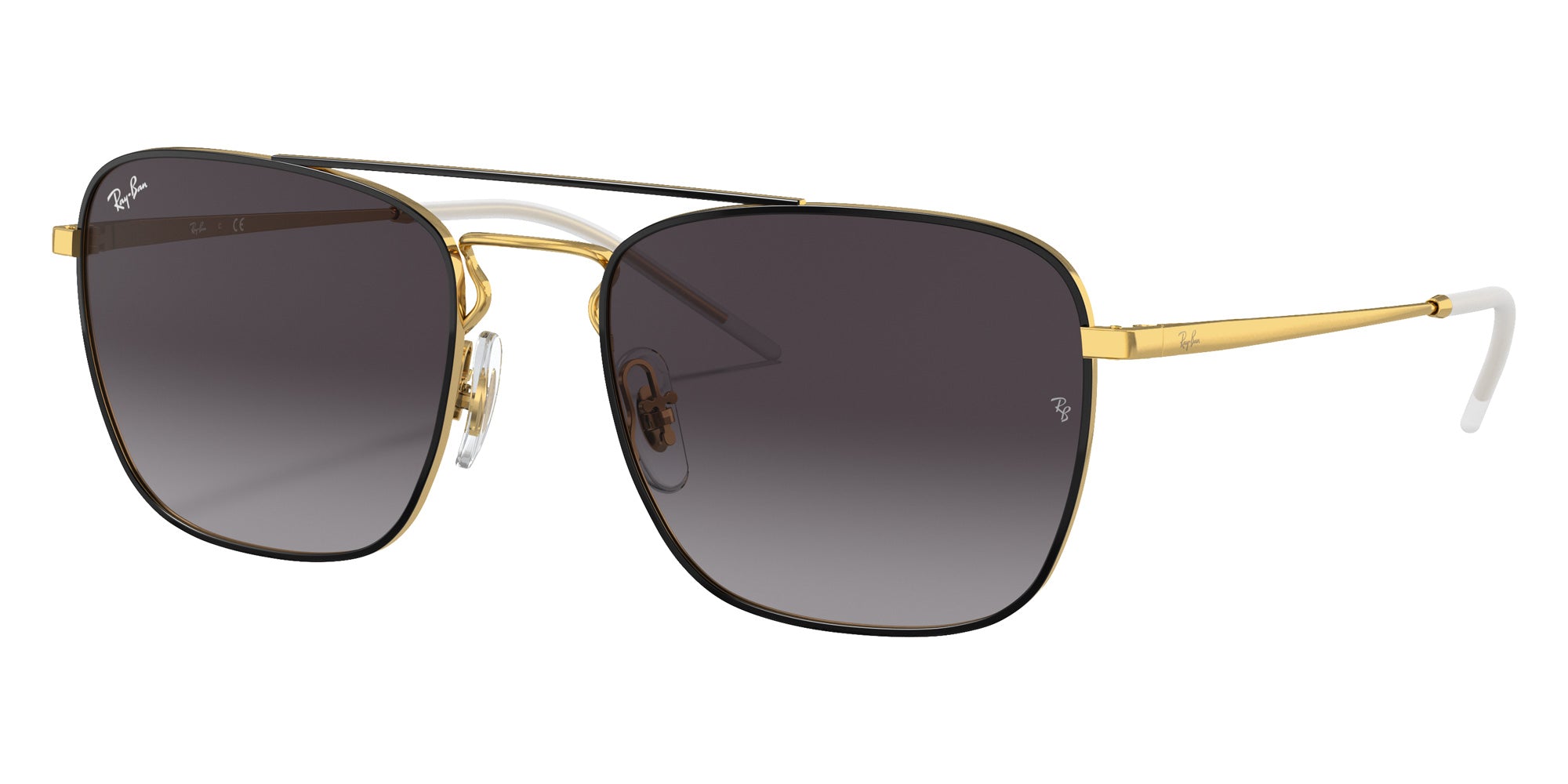 Ray-Ban® RB3588 RB3588 90548G 55 Sunglasses - Black On Gold