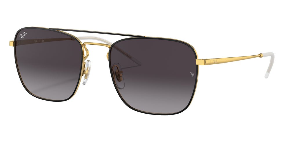 Ray-Ban® RB3588 RB3588 90548G 55 Sunglasses - Black On Gold
