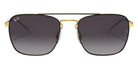 Ray-Ban® RB3588 RB3588 90548G 55 Sunglasses - Black On Gold