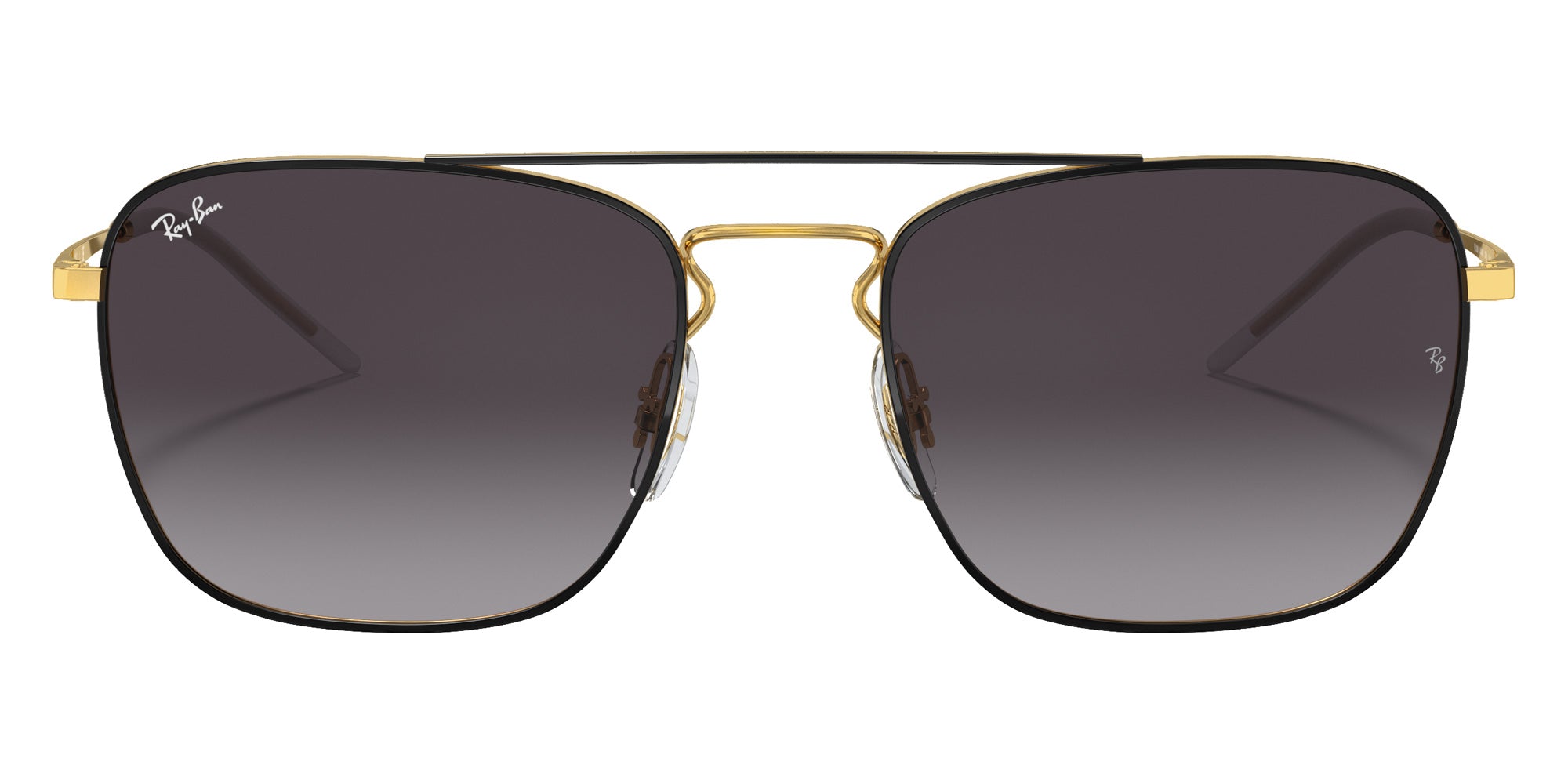 Ray-Ban® RB3588 RB3588 90548G 55 Sunglasses - Black On Gold