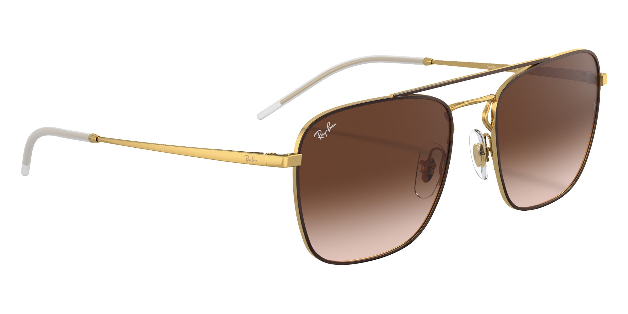 Ray-Ban® RB3588 RB3588 905513 55 Sunglasses - Brown On Gold