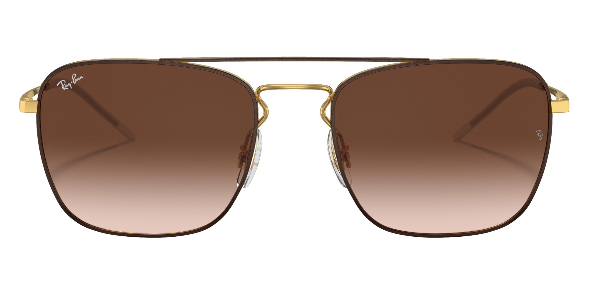 Ray-Ban® RB3588 RB3588 905513 55 Sunglasses - Brown On Gold