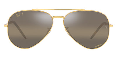 Ray-Ban® NEW AVIATOR 0RB3625 RB3625 9196G5 62 - Legend Gold with Polarized Clear Gradient Dark Brown lenses Sunglasses