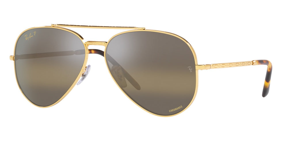 Ray-Ban® New Aviator RB3625 RB3625 92023F 55 - Rose Gold with Clear Gradient Blue lenses Sunglasses