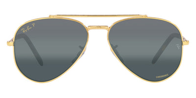 Ray-Ban® NEW AVIATOR 0RB3625 RB3625 9196G6 62 - Legend Gold with Polarized Clear Gradient Dark Blue lenses Sunglasses