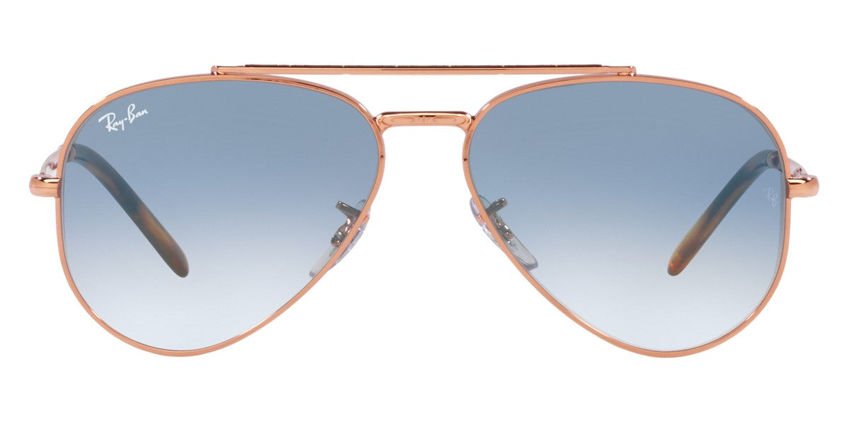 Ray-Ban® NEW AVIATOR 0RB3625 RB3625 92023F 62 - Rose Gold with Clear Gradient Blue lenses Sunglasses