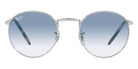 Ray-Ban® New Round RB3637 RB3637 003/3F 47 - Silver with Clear Gradient Blue lenses Sunglasses