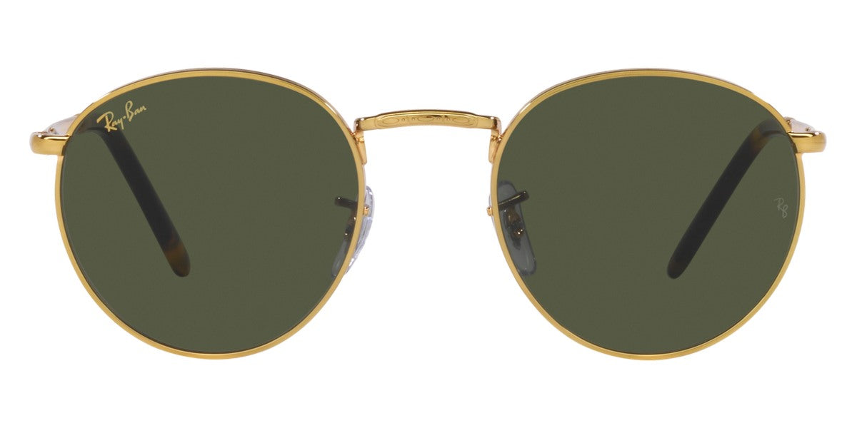 Ray-Ban® NEW ROUND 0RB3637 RB3637 919631 53 - Legend Gold with Green lenses Sunglasses